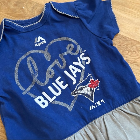 Toronto Blue Jays 12m Ruffle Dress Bodysuit Majestic - Picture 3 of 4